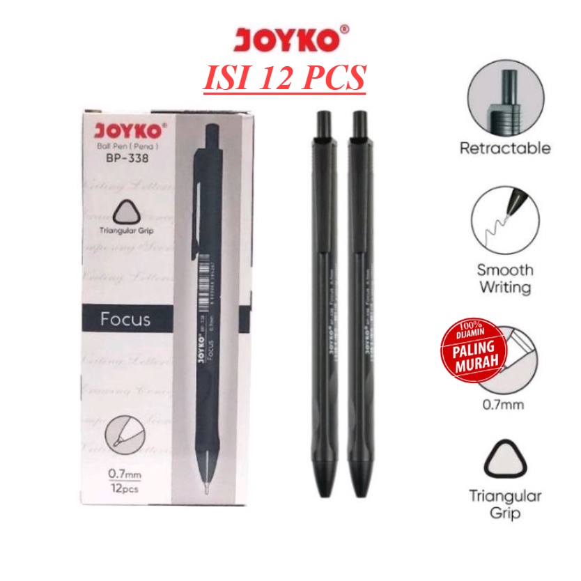 

(12 pcs) PULPEN JOYKO VOCUS BP 338 / BALLPOINT PENA LANCIP JOYKO 0.7MM 1 PAK