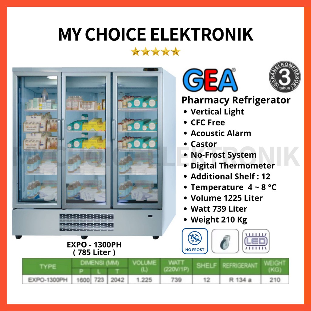 GEA EXPO-1300PH Pharmacy Refrigeration / Vaccine Cooler / Kulkas Obat