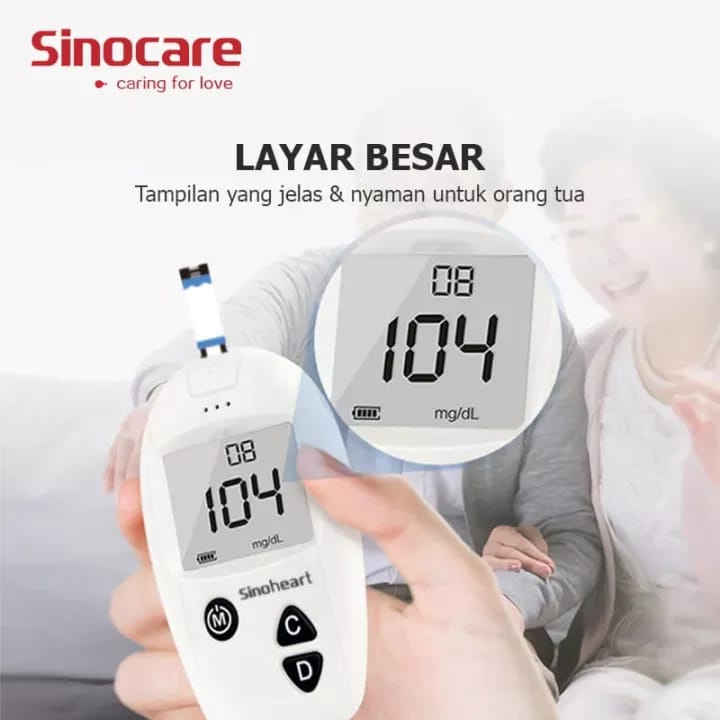 Sinocare Safe-Accu | Alat [tes] Monitor Gula Darah | Alat Ukur Gula Darah (50 Strip)