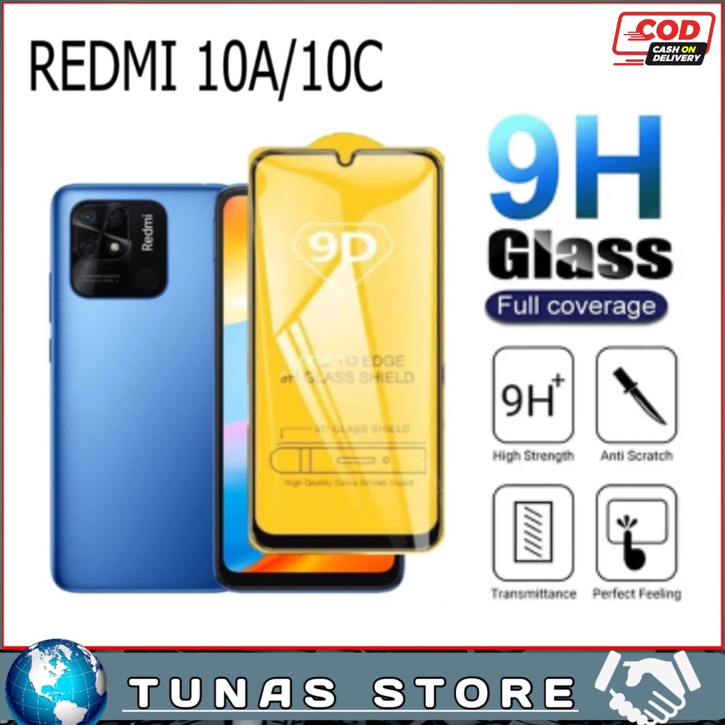TEMPERED GLASS XIAOMI REDMI 10A REDMI 10C TG ANTI GORES KACA FULL LAYAR