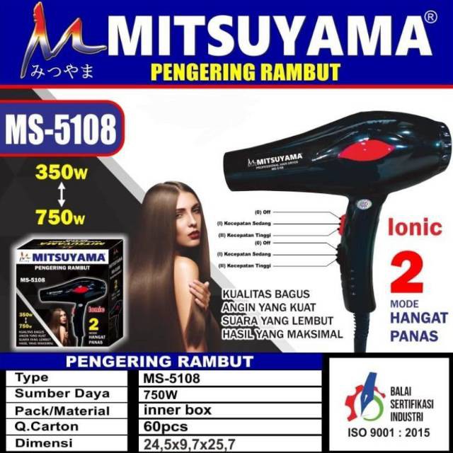 HAIRDRYER BESAR PENGERING RAMBUT IONIC 2 MODE HANGAT PANAS