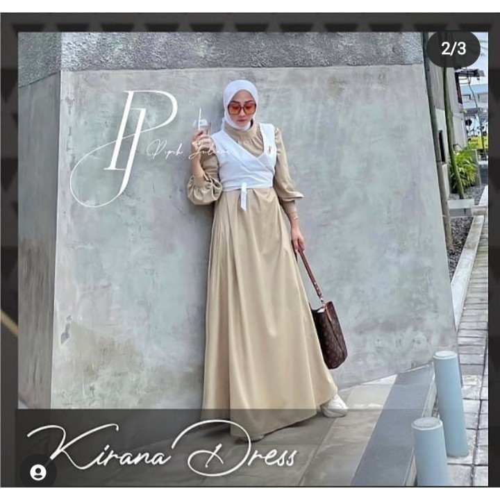 GAMIS MUSLIM WANITA LONG DRESS MAXI DAILY KATUN TOYOBO POLOS KIRANA BY PIPIK JULIANA