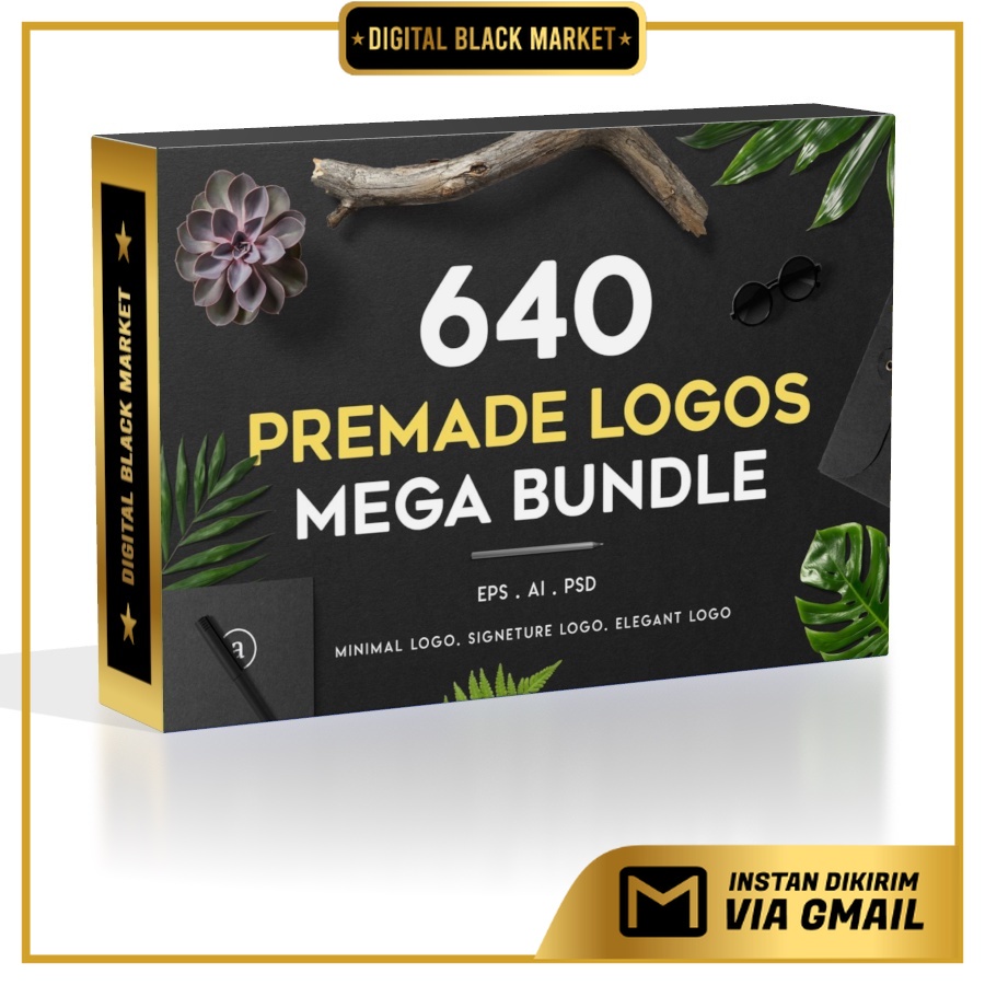 640 Premade Logos Mega Bundle - Photoshop &amp; Illustrator