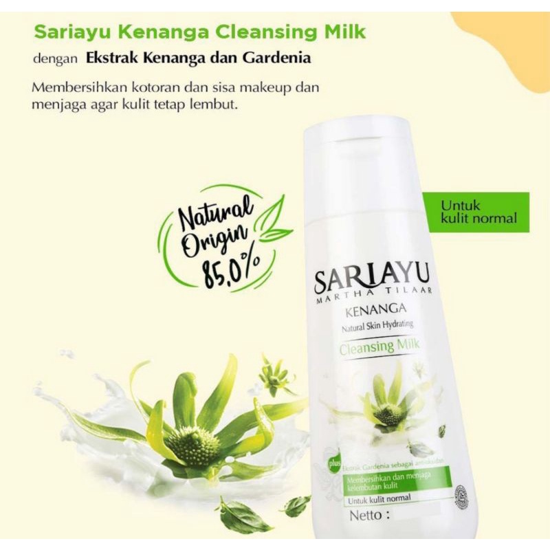 Sariayu Cleansing Milk 150ml Besar Sari ayu Pembersih wajah alami Cleanser muka Sari ayu Martha Tilaar Skincare BPOM