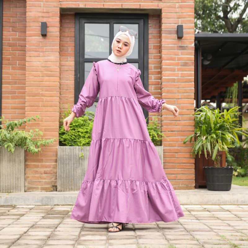 Gamis susun rempel katun toyobo gamis busui panjang fashion muslim gamis pakaian gamis