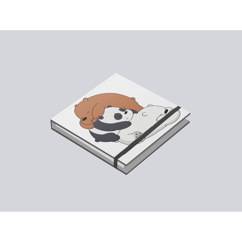 

Stickynote One Piece "we Bare Bears" hardcover 85 x 85 mm (Handmade) / Post it Menempel Kuat / 100 Lembar x 1 Pad / Tempat Penyimpanan Memo