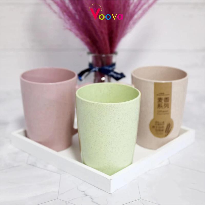 VOOVA  Wheat Straw Environmental Protection Cup / Straw Kopi Mug Cangkir /550ML handy cup /Gelas Gandum Kokoh / BPA Free /Water Galss Cup/Plastic Cup