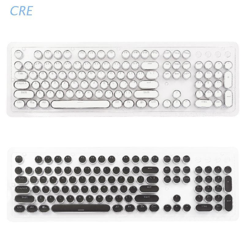 CRE  104 Keys Retro Round Keycaps Double Shot DIY Steam Punk Steampunk Typewriter Keycaps for Backlit Classy Player Stylized