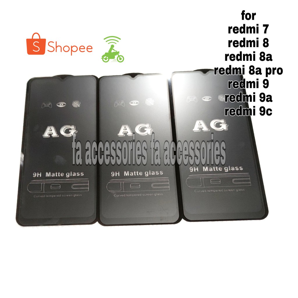 tempered matte glass xiaomi redmi 7 8 8a 8apro 9 9A 9C 9T T anti gores anti minyak PRO A