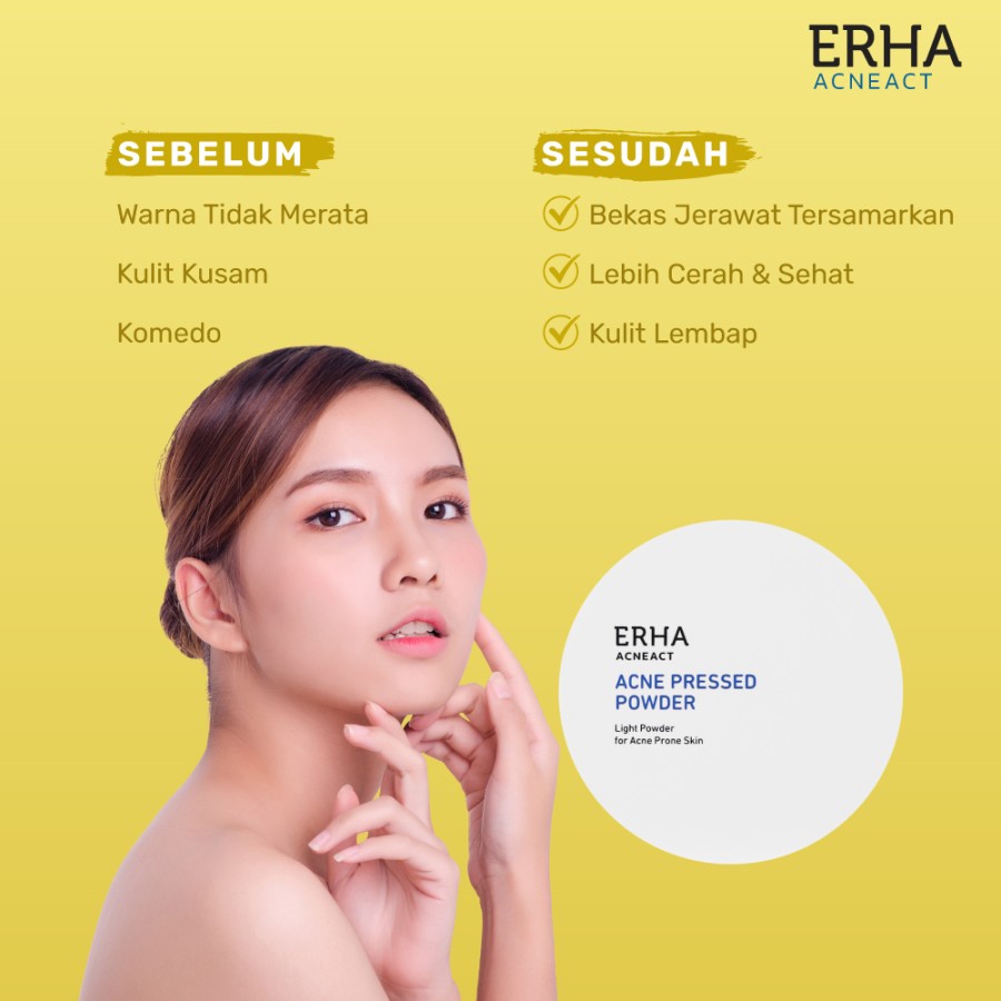 ERHA Bedak Padat Jerawat - Acne Pressed Powder - Kulit Berminyak