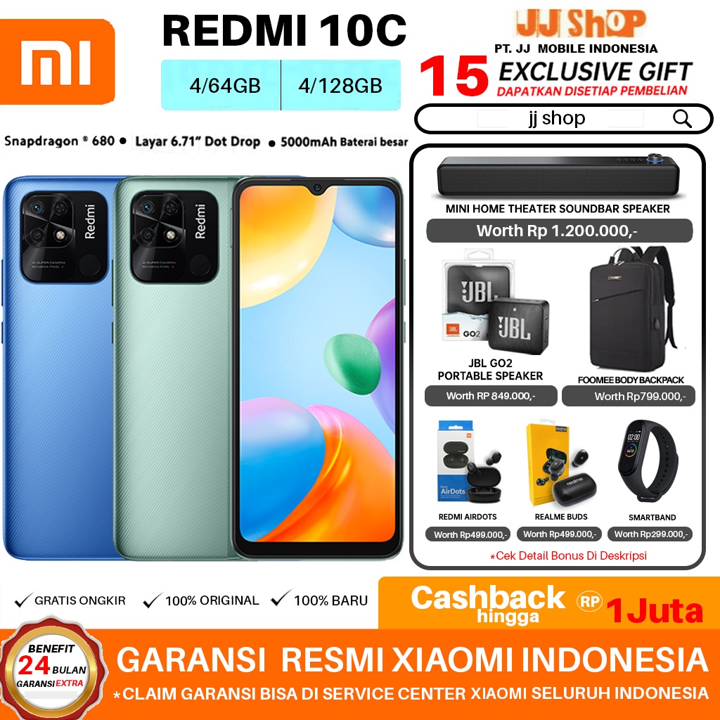 XIAOMI REDMI 12C &amp; 10C 4/128 4/64 3/32 GB RAM 4GB 3GB ROM 128GB 64GB 32GB GARANSI RESMI