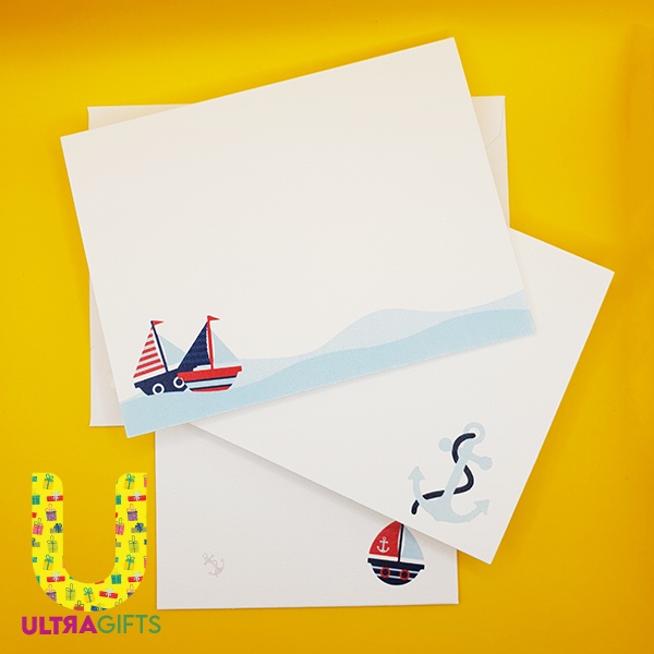 9 set kartu dan amplop ucapan kosong blank card "Sailor"