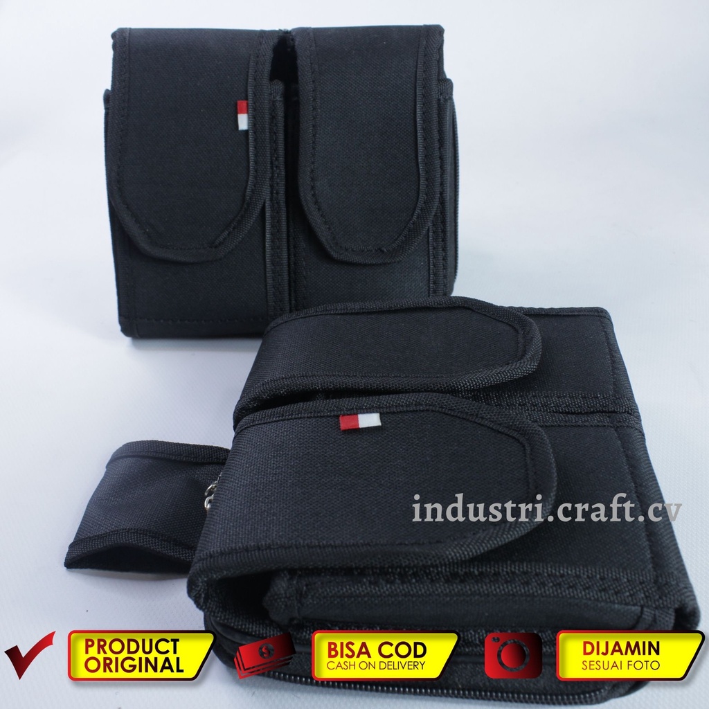 Tempat Sarung HP Pinggang KANVAS Tas Dompet Handphone Pria Resliting Pouch Hp Pria Tempat Magazine - TM02