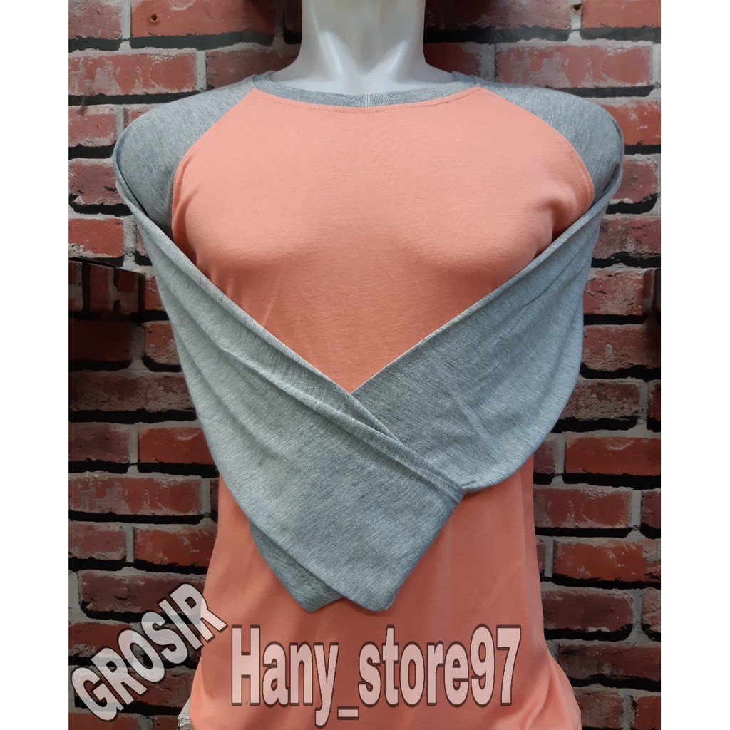 [GROSIR] KAOS RAGLAN WARNA PEACH TERBARU LENGAN PANJANG