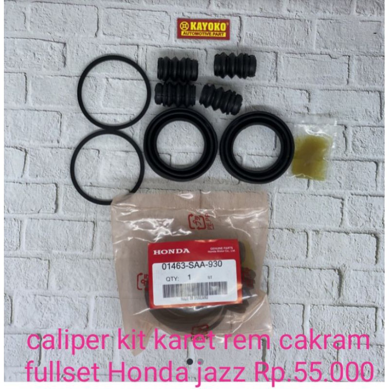 caliper kit karet rem cakram fullset Honda jazz