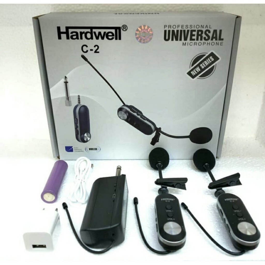 mic wireless clip on hardwell C-2 C2 original  mic imam