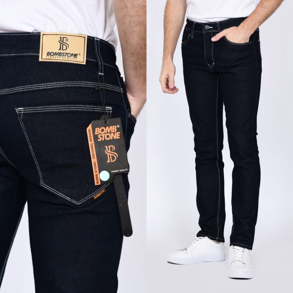 Celana Jeans Panjang Pria Slimfit Bombstone / Celana Jeans Abu Slimfit / Celana Jeans Pria