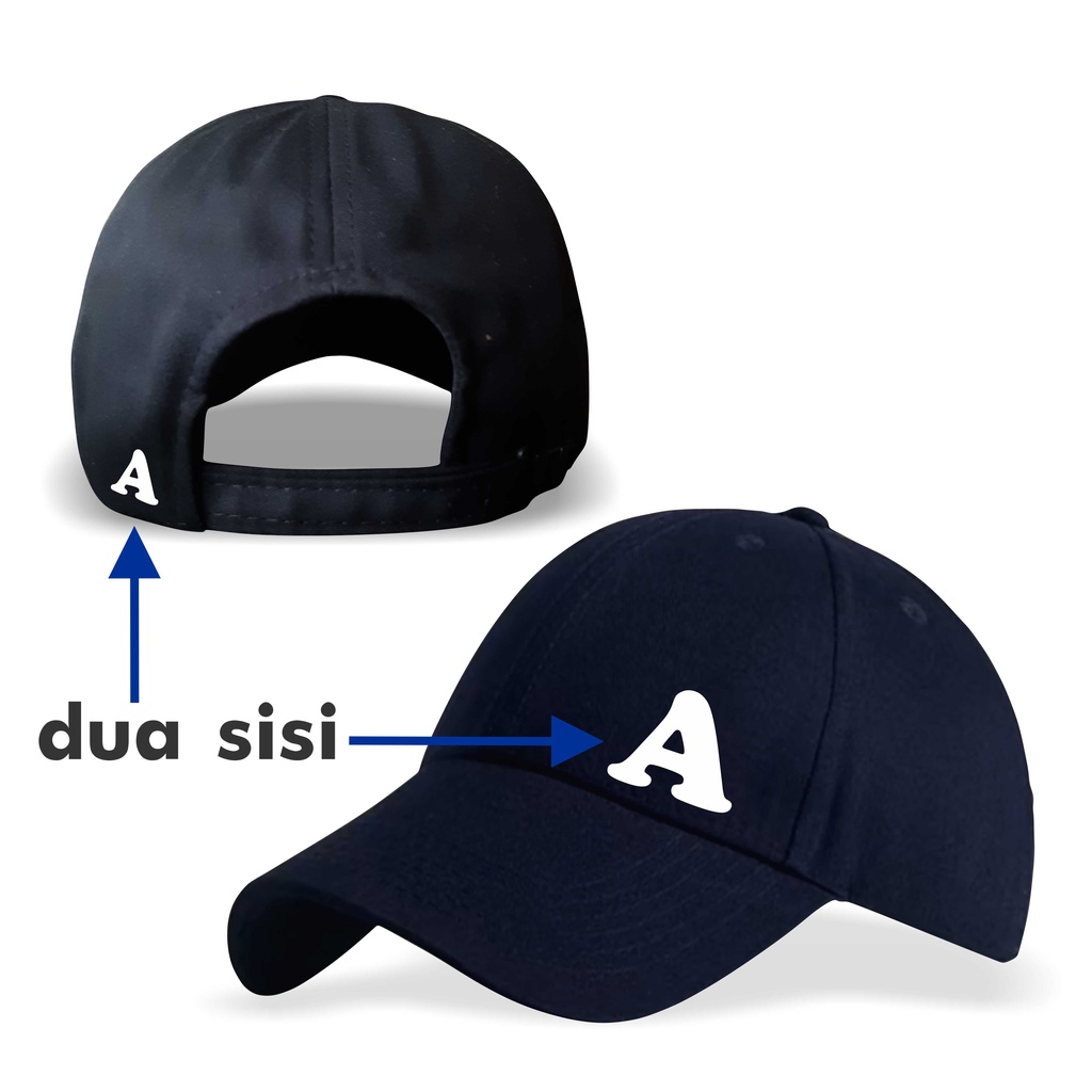 Topi Baseball Pria Wanita  Huruf Alfabet A - Z Basseball Cap Hat