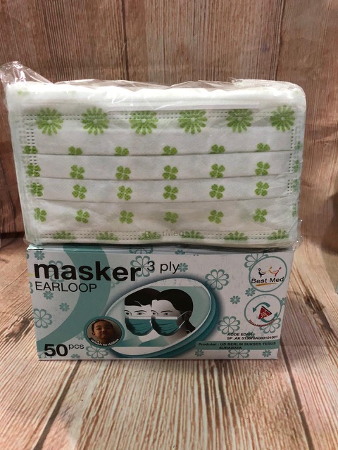 Masker Earloop Cantol 3 Ply BestMed / Best Med isi 50pc per box