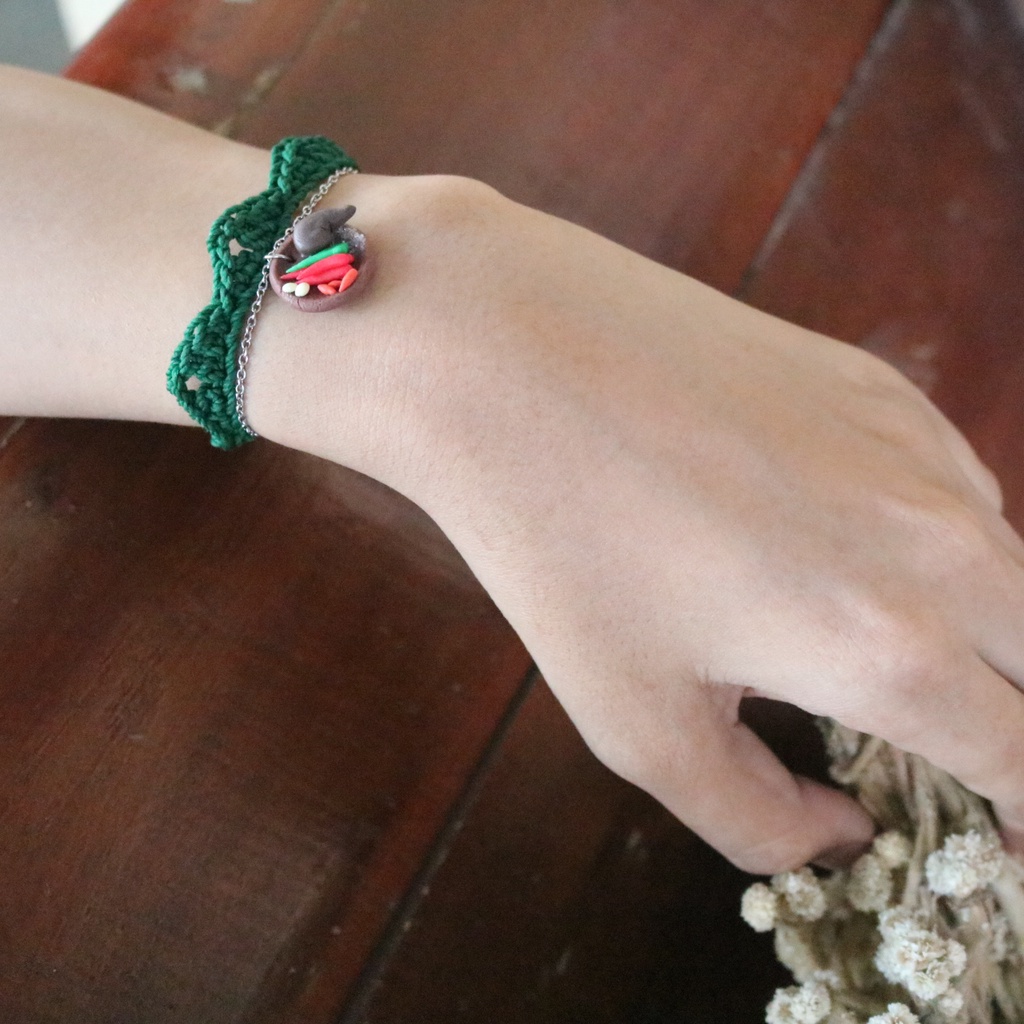 Gelang dan Anting Sambal by Pagi / Etnik / Kalung Handmade / Boho / Glass Bead / Korean Fashion / Beads Unik / Warna Warni Wanita