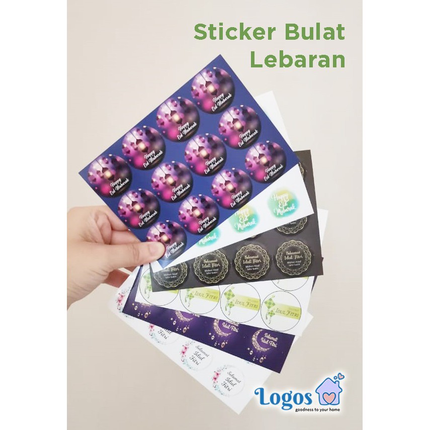 Sticker Lebaran. Ucapan Selamat Idul Fitri. tempel kado parcel hadiah paket lebaran