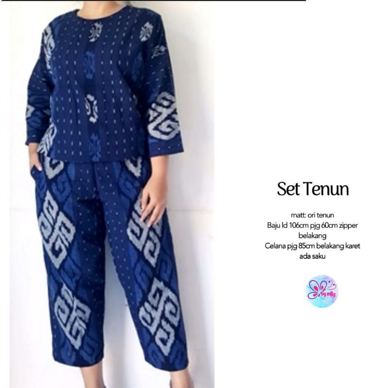 baju setelan celana tenun wanita tenun troso MRG