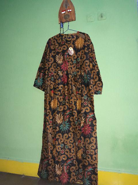 Long Dress Batik Gamis Batika Nadine Manggar Kobis Kupu Padi Ulir Manis Gendis Sekar