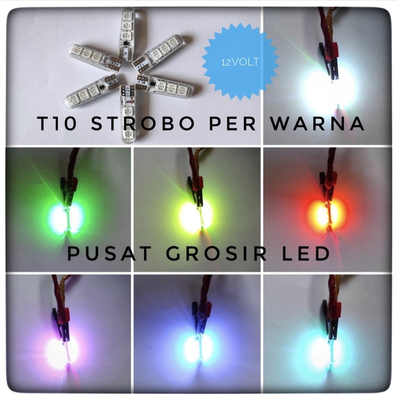 12VOLT/24VOLT - LAMPU SENJA T10 KEDIP 7 WARNA