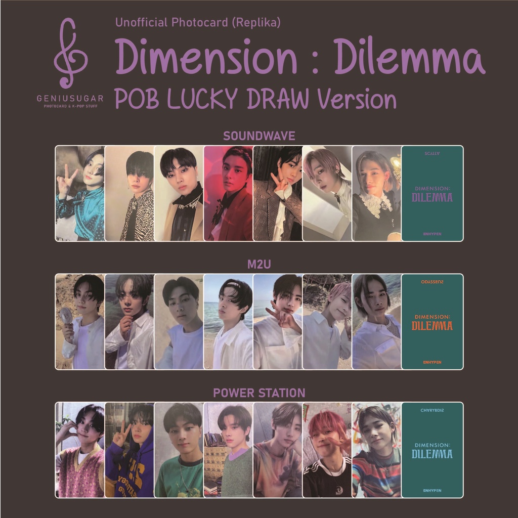 [REPLIKA EN-] DIMENSION : DILEMMA LUCKYDRAW PHOTOCARD UNOFFICIAL