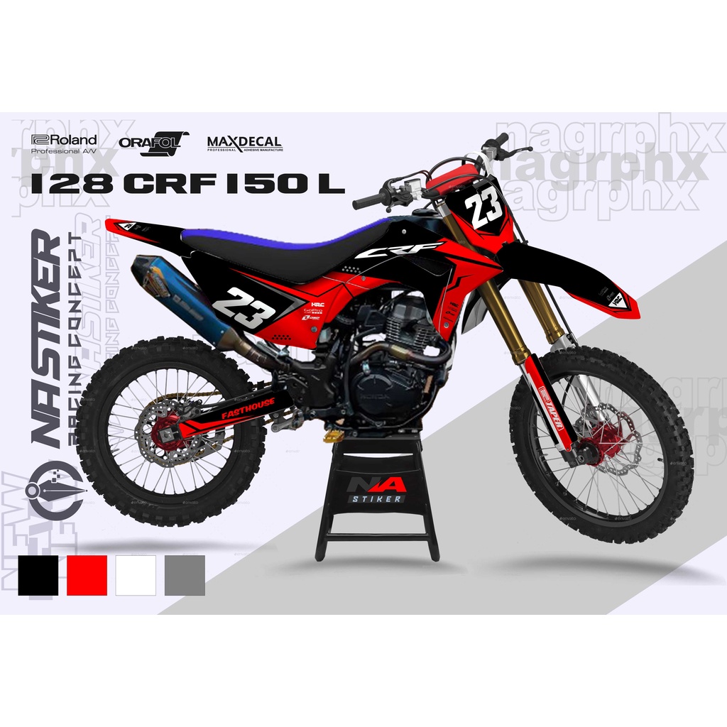 DECAL CRF MERAH HITAM FULLBODY CRF-128