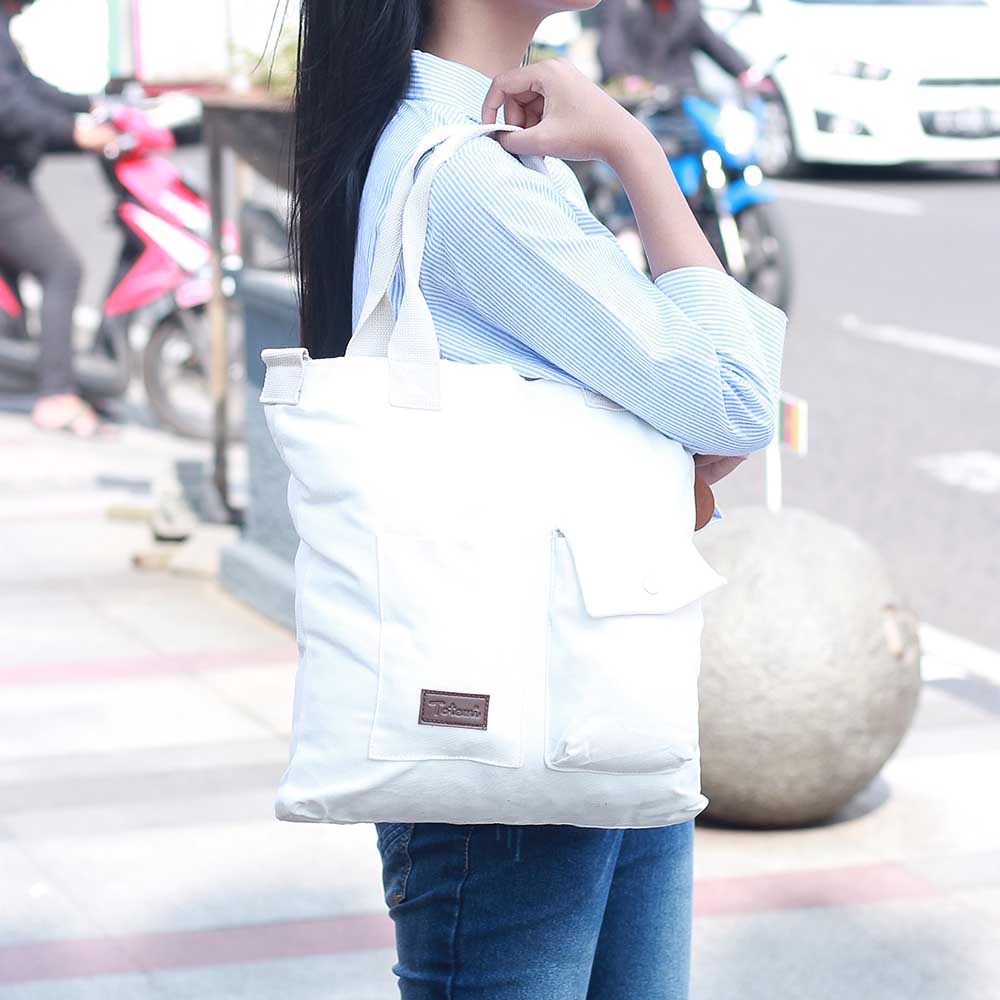 Tas Totebag Cewe Wanita Selempang Brand Totemi Motif Lokal Premium TTM 020
