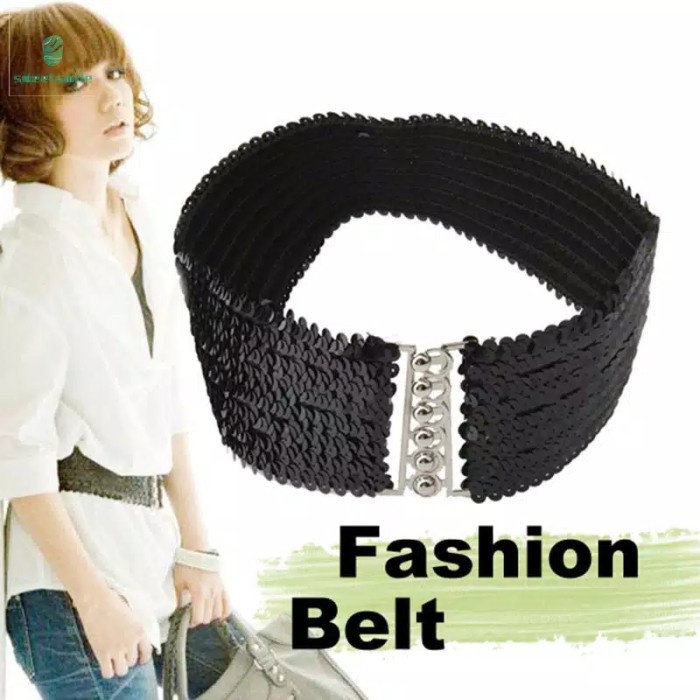 Ikat Pinggang Elastis Wanita gemerlap Belt Payet 30