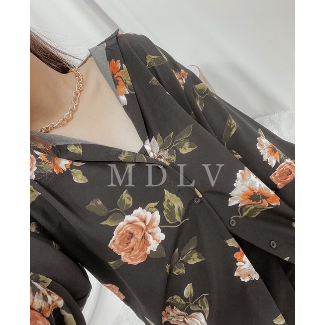 MDLV ~ 4131 KEMEJA ROSES WOMEN ROSE SHIRT WOMEN LONG HAND SHIRT PREMIUM KEMEJA TWISCONE KEMEJA LENGAN PANJANG FASHION IMPORT WANITA