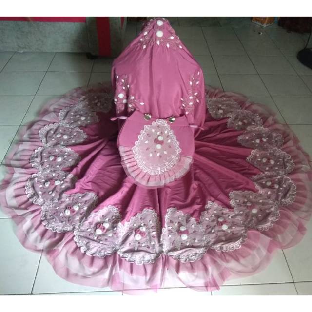Mukena bordir tile + tas behel