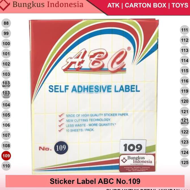 Stiker Label Abc 109 Polos Self Adhesive Label Label Undangan Shopee Indonesia