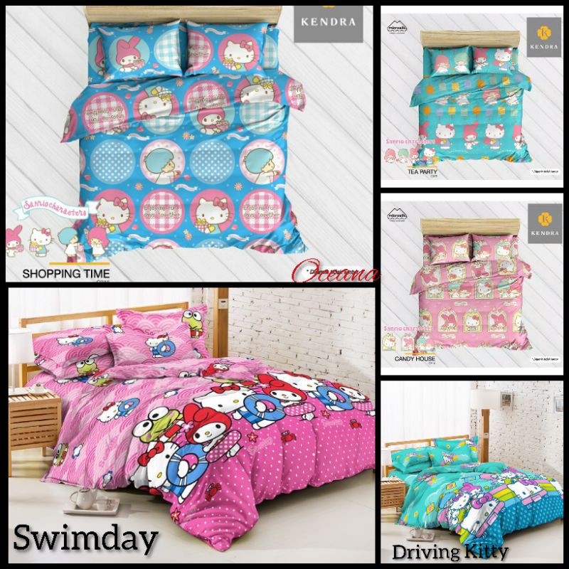 Sprei Kendra Helly Kitty Shoping Time/Tea Party/Candy House/Driving Kitty/Swimday 120/160/180x200