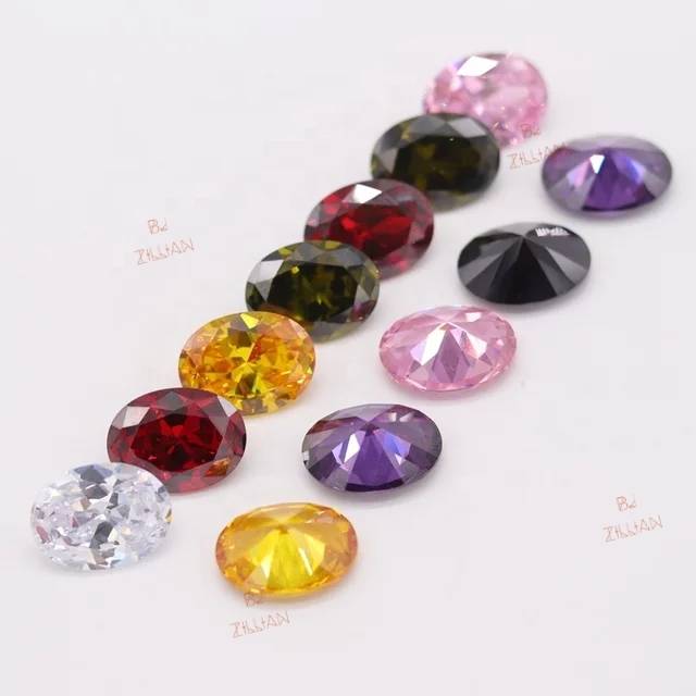 A3 Quality 14mm-18mm Permata Oval cut Zirconia AAA Quality Original Grade Perbutir