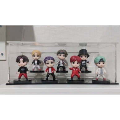 Kotak Akrilik BTS Tiny Box Display Tingkat Acrylic Tebal 2mm 3mm Diecast Puzzle Bongkar Pasang Miniatur