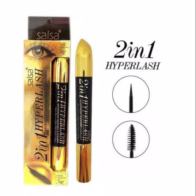 SALSA 2 In 1 Hyperlash Waterproof Mascara &amp; Eyeliner BPOM