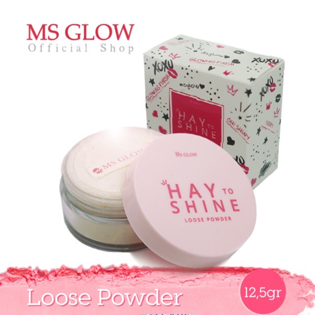 MS Glow Bedak Tabur HAY TO SHINE LOOSE POWDER IVORY / NATURAL / OILY TO MATTE [BEDAK UNTUK WAJAH BERMINYAK/ BERJERAWAT/ NORMAL]