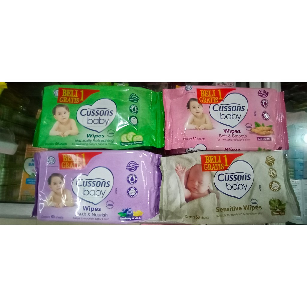 CUSSONS TISSUE BASAH BUY 1 GET 1 (50'S + 50'S)/rumah pampers