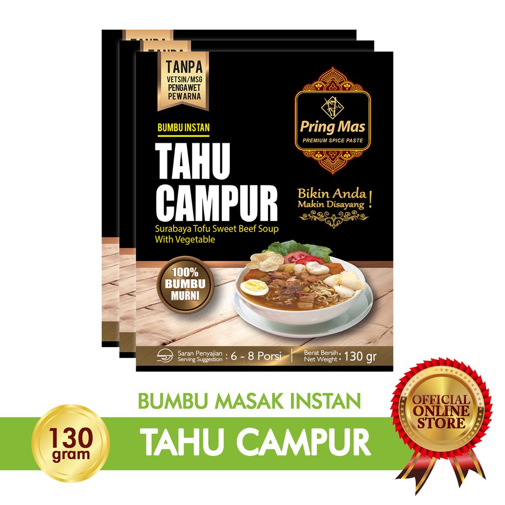

Pring Mas Bumbu Tahu Campur 6-8 porsi -Halal MUI