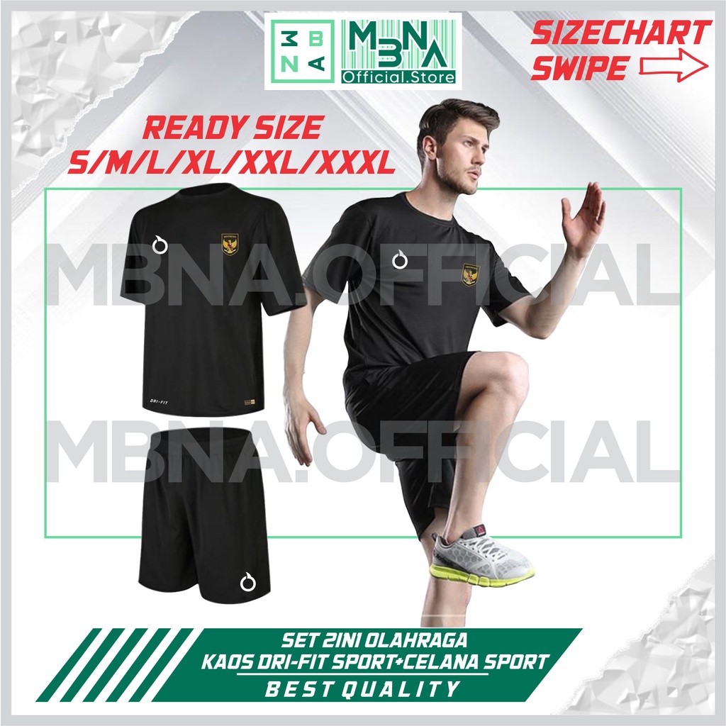 PAKET SETELAN 2IN1 UNISEX KAOS/BAJU/ATASAN ORTUS EIGHT X GARUDA NEW 2022 OLAHRAGA DRI-FIT HITAM+CELA