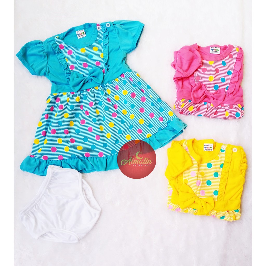 Setelan Baju Bayi Perempuan 3-18 Bulan / Dres Bayi Lucu