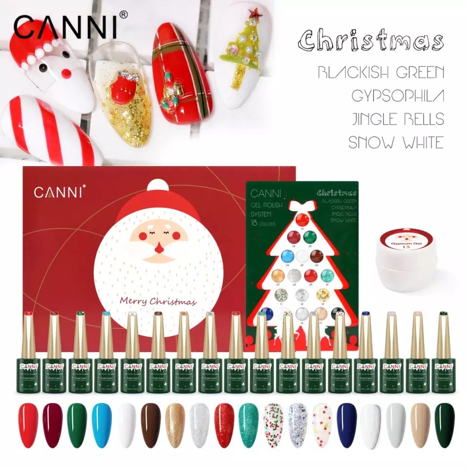 Canni Set Gel Polish 18 Pcs Christmas Edition / Kutek Gel set Canni 10ml