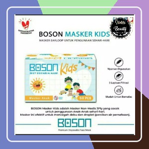 BOSON KIDS Masker Anak 3 Ply Isi 50 Lembar Model Earloop