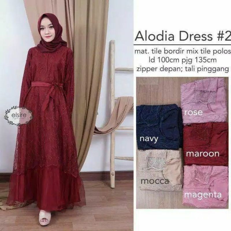 maw_arbatik Dress Brukat Tille/Maxy Dress/Gamis Brukat Tille