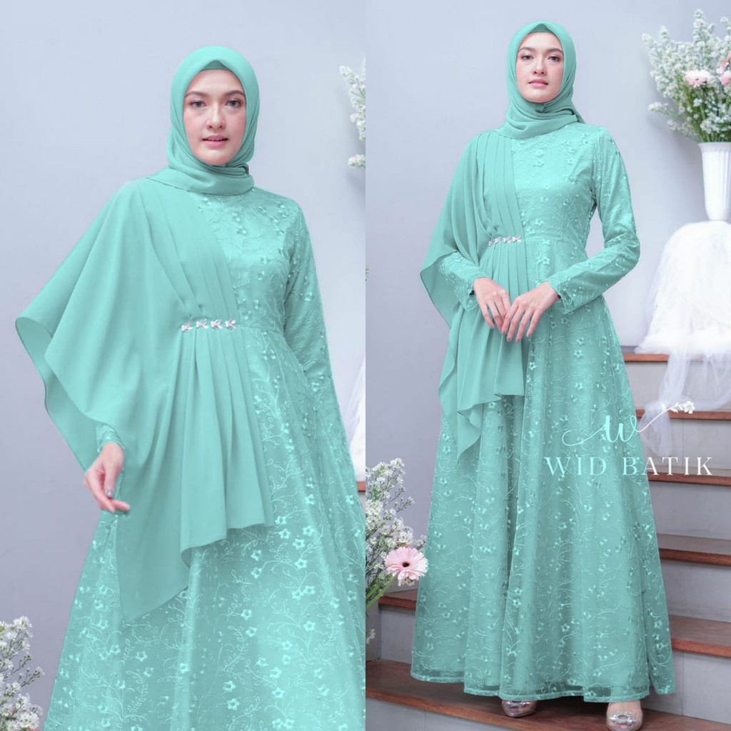 [Model Baru] Gamis Maxi Ceruty/ S-M,L,XL,XXL, XXXL / Brokat Premium/ Seragam/ Kondangan Brokat Gamis