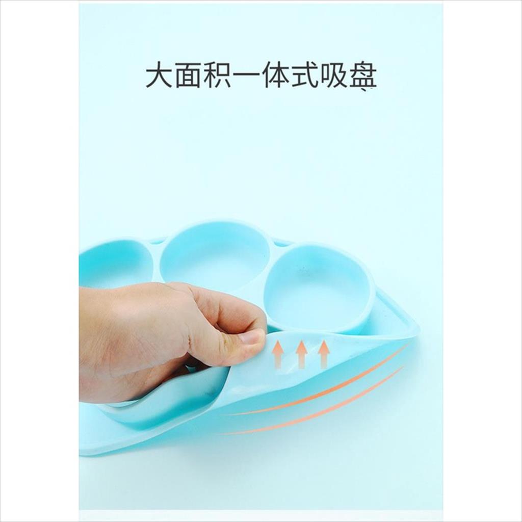 JMILO Piring Sendok Garpu Set Silicone MPASI anak Paw Print