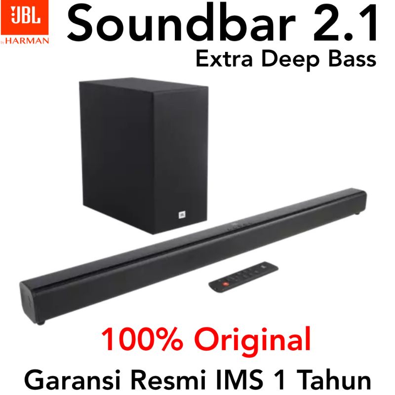 JBL Bar 2.1 Extra Deep Bass SB170 Original Garansi Resmi IMS Soundbar Speaker Bluetooth Portable Salon Spiker Home Theater